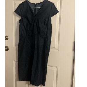 Banana Republic Sheath Denim Dress, Size 6, Zip Back